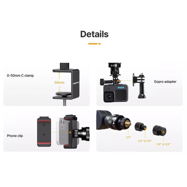 SOUNDTECH Pro Boom Arm Stand 360 Rotate Heavyduty Stand Mic LED Camera - HP-1