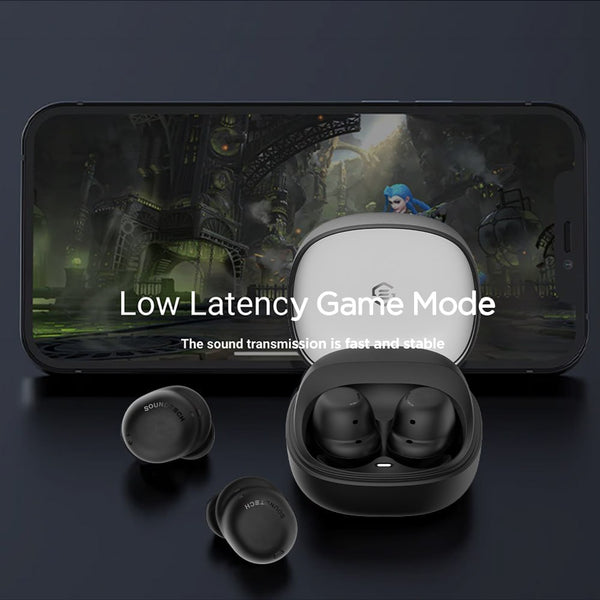 SOUNDTECH S18 TWS Wireless Stereo Earbuds with Noise Reduction - Black