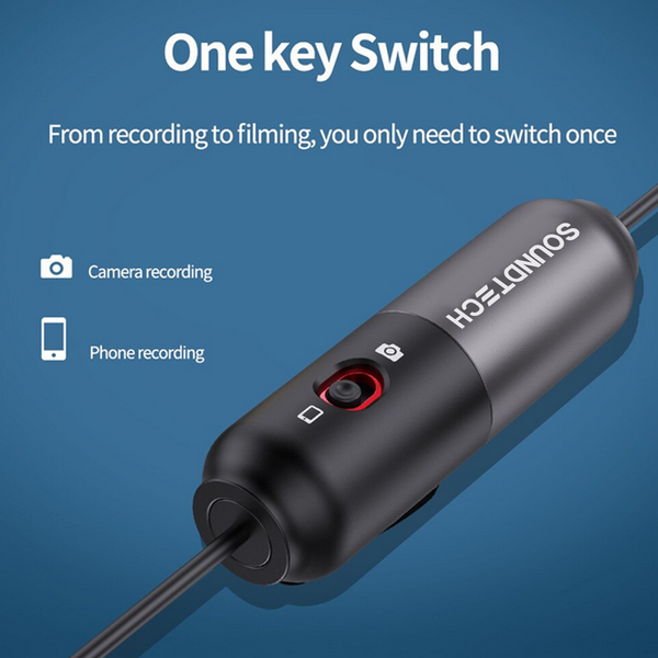 SOUNDTECH Omnidirect Lavalier Microphone ST-LAV02 for Video DSLR Smartphone