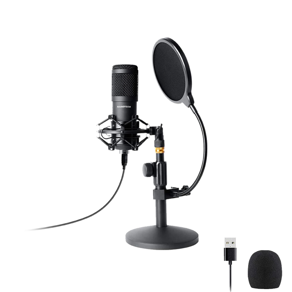 SOUNDTECH USB Condenser Microphone Stand Table for PC Recording Streaming