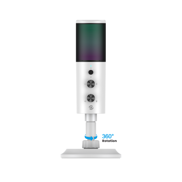 SOUNDTECH Lite 2.0 Condenser Microphone Stand Table for PC Recording Streaming - White