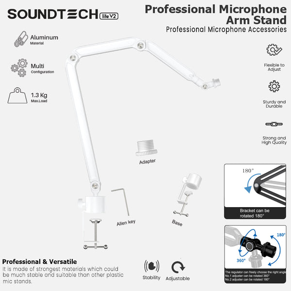 SOUNDTECH Lite V2 Microphone Arm Stand / Bracket Scissor Stands