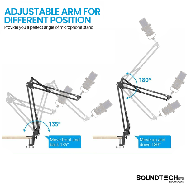 SOUNDTECH Lite Microphone Arm Stand / Bracket Scissor Stands - Lite