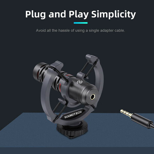 SOUNDTECH Cardioid Arc-Shaped Microphone ST-VM02 for Video DSLR Smartphone