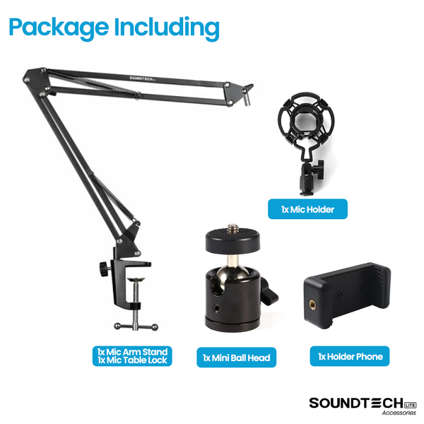 SOUNDTECH Lite Microphone Arm Stand / Bracket Scissor Stands - Lite