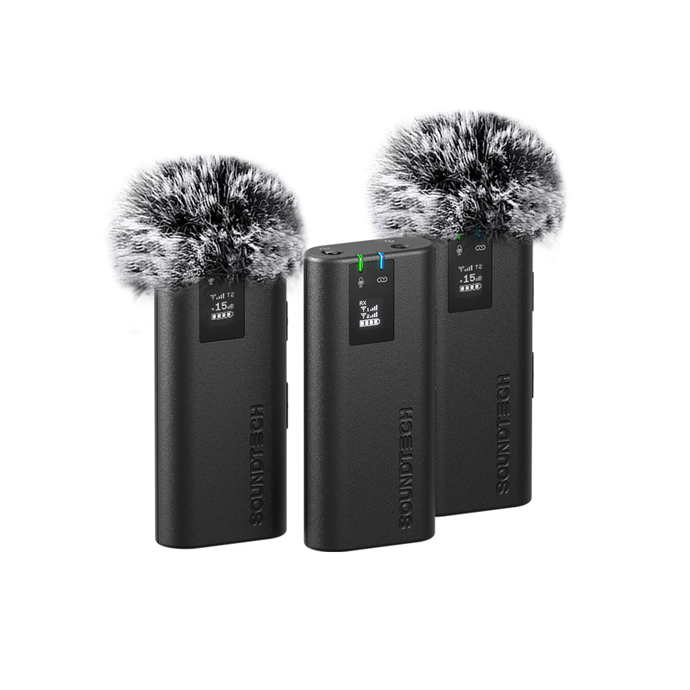 SOUNDTECH GO2+ Wireless Microphone System 2.4Ghz with Anti Noise Syste ...