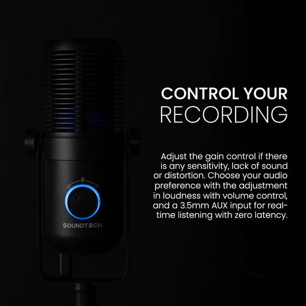 SOUNDTECH 2.1 USB Condenser Microphone Cardioid and Omnidirect for PC ...